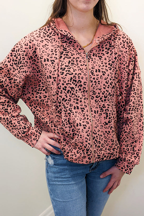 Hoodie clearance leopard print