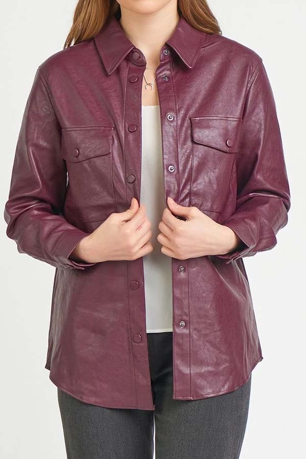 Dex Faux Leather Shirt – BK's Brand Name Clothing