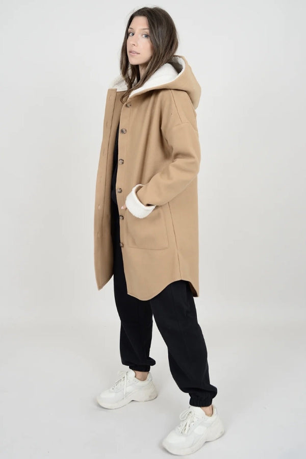 RD Style Bea Hooded Shacket BK s Brand Name Clothing
