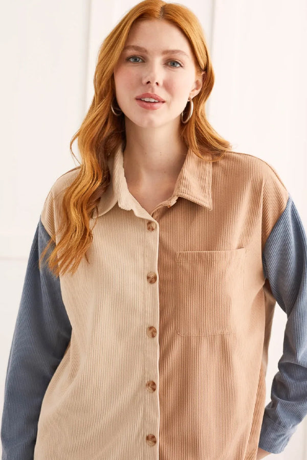 Tribal Mini Corduroy Colour Block Shirt – BK's Brand Name Clothing