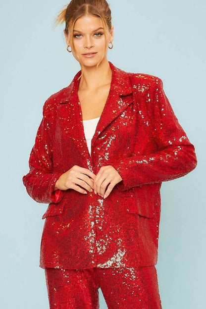 Bk Relaxed Fit Sequin Blazer