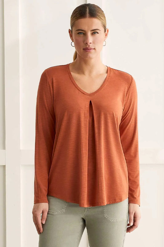 Tribal Front Pleat V-Neck