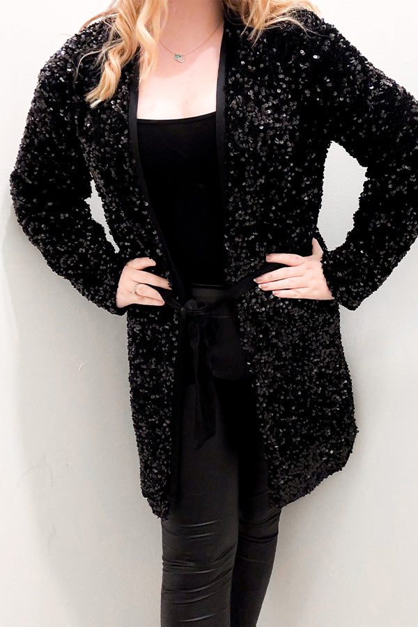 Sequin sales cardigan long