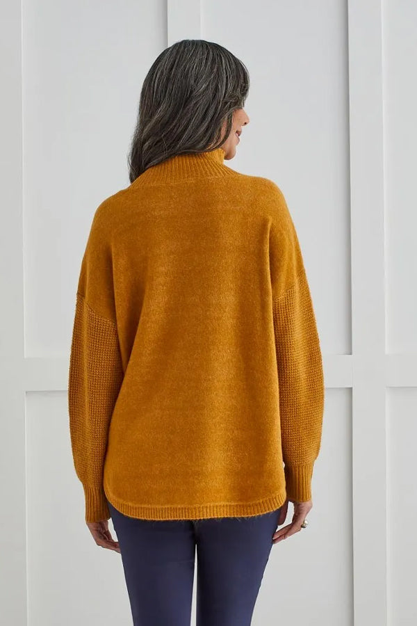 Tribal Textured Mock Neck Sweater BK s Brand Name Clothing