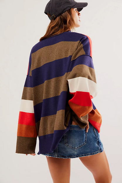 Free People Coastal Stripe Pullover