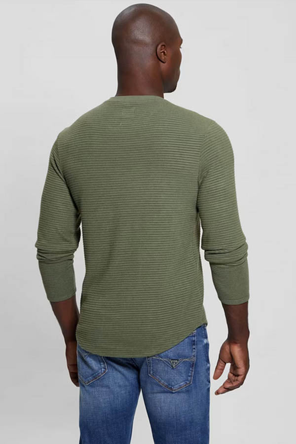 Guess Hudson Linear Texture Log Sleeve Sweater