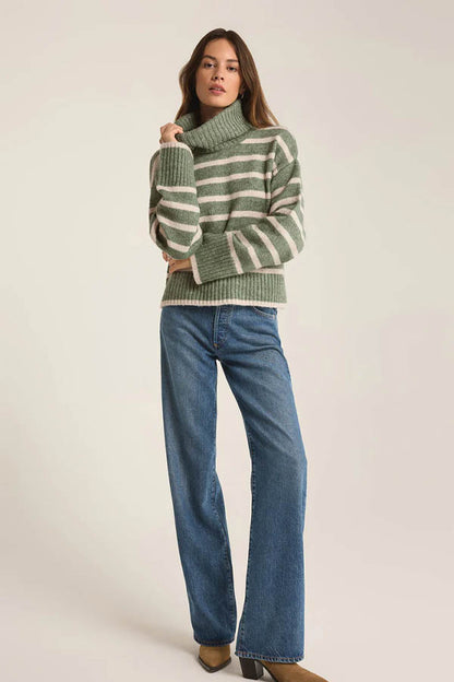 Z Supply Josephine Stripe Turtleneck Sweater