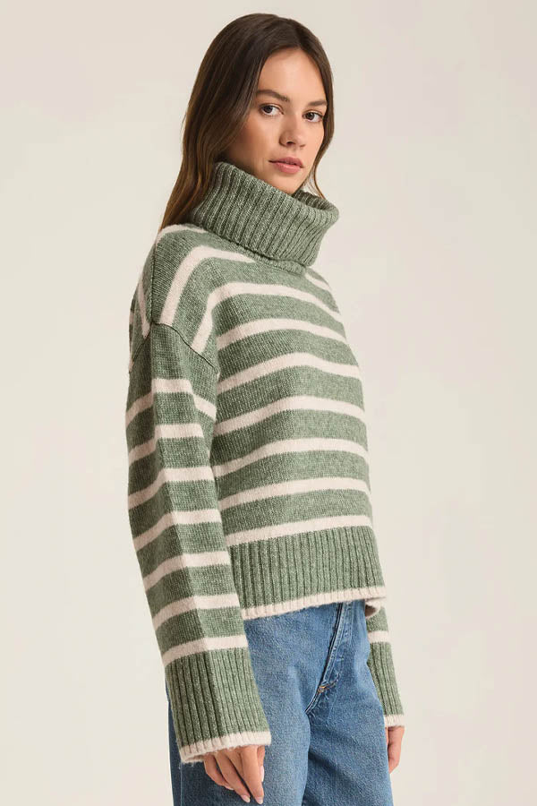 Z Supply Josephine Stripe Turtleneck Sweater