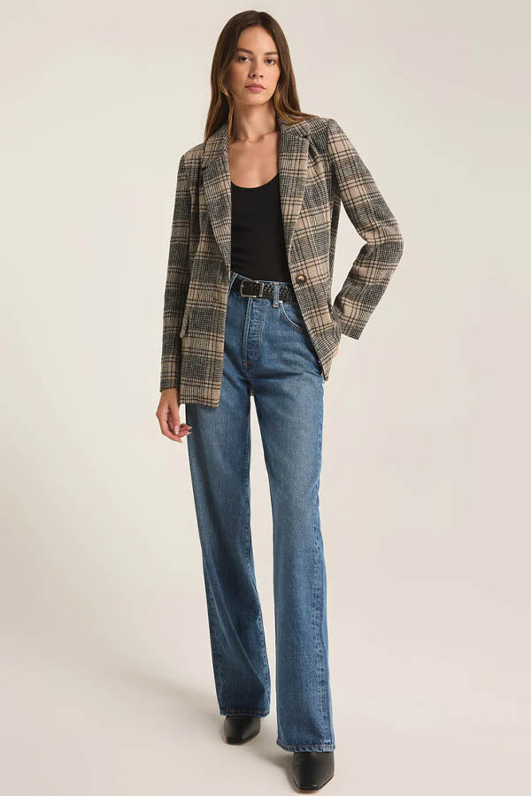 Z Supply Kingston Relaxed Plaid Blazer