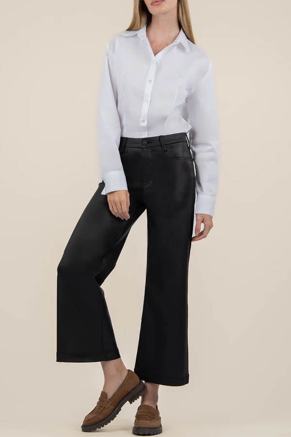 Kut Meg High Rise Coated Wide Leg Pant