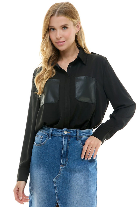 Contrast Pocket Button Up Shirt