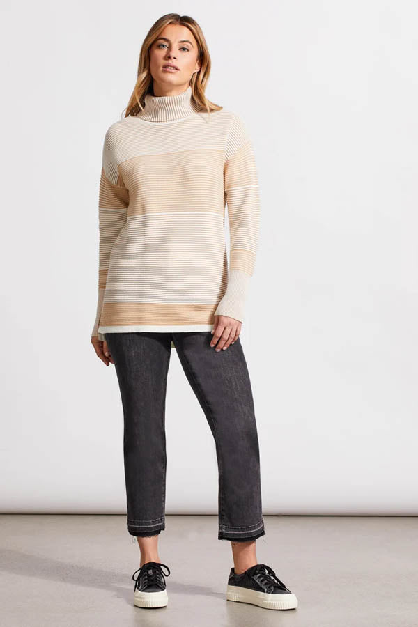 Tribal Two-Tone Ottoman Turtleneck Tunic