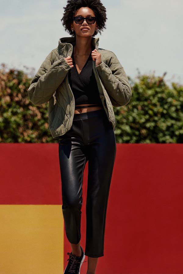 Sanctuary Leather Like Carnaby Kick Cropped Pant BK s Brand Name Clothing