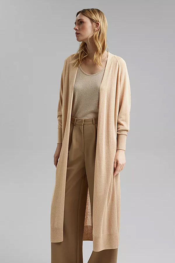 Long linen blend cardigan best sale