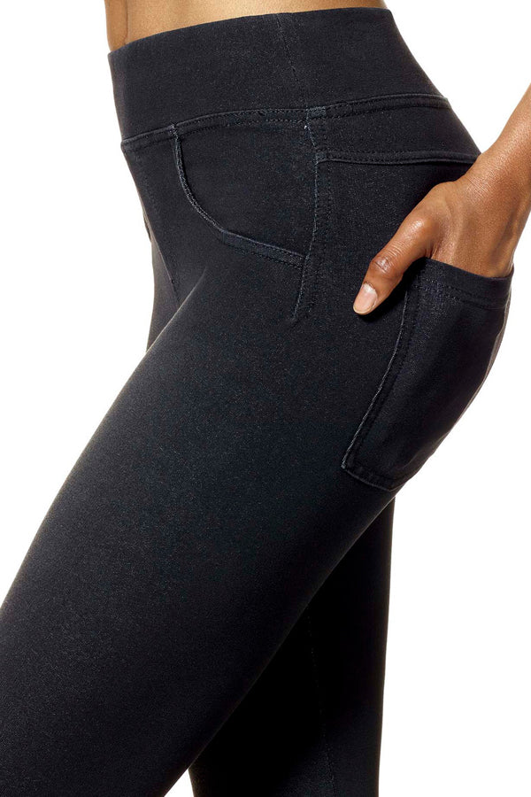 Hue Studio Jeans Mid Rise Leggings Dark Denim Size Large - $25 New