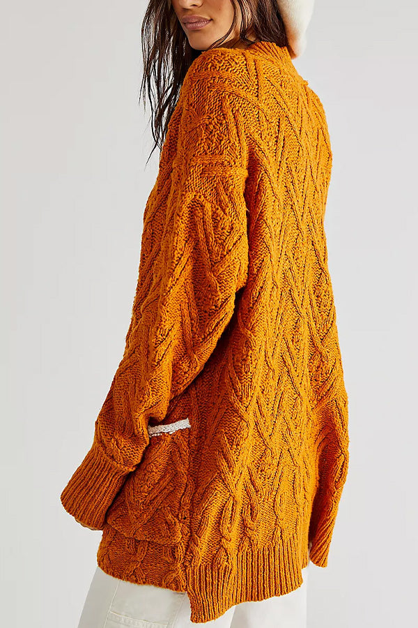 Free people orange on sale cardigan