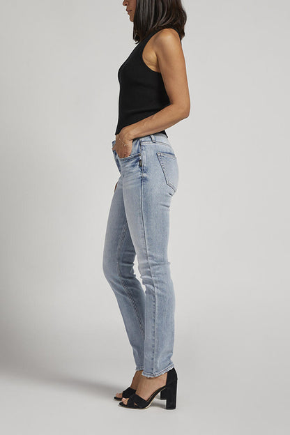 Silver Most Wanted Mid Rise Straight Jeans