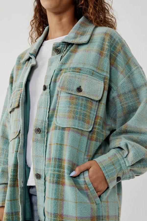 Free people plaid on sale coat