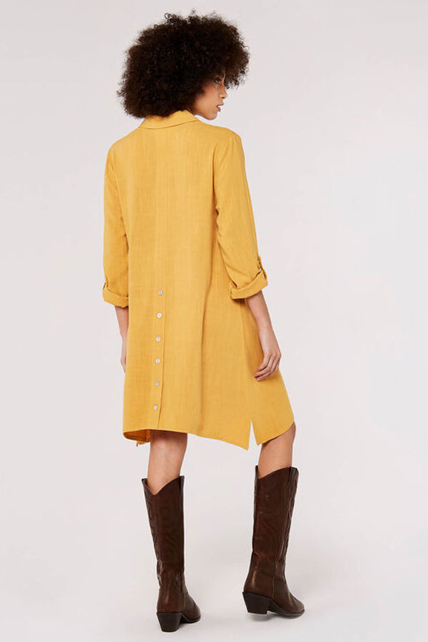 Yellow oversized best sale shirt dress