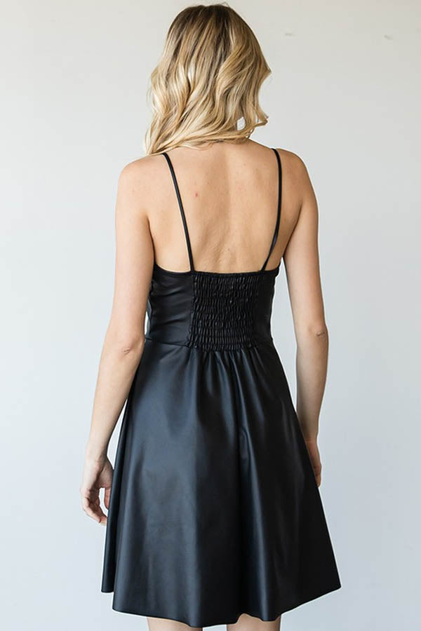 BK Brand Faux Leather Skater Dress BK s Brand Name Clothing